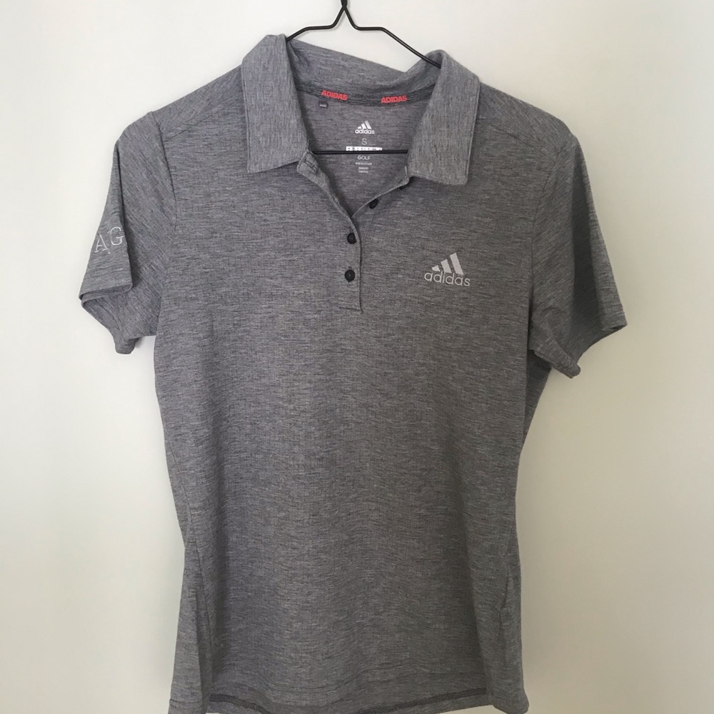 Adidas golf shirt  Small  Gray w/subtle red stripe